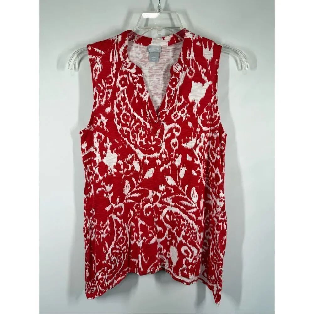 Chico’s Cotton Sleeveless Handkerchief Bottom Top Size 1/Small 8